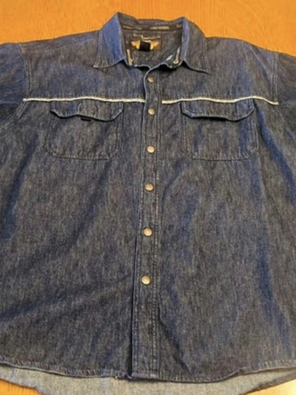 Harley-Davidson American Legend Denim Snap-Front Shirt in Blue